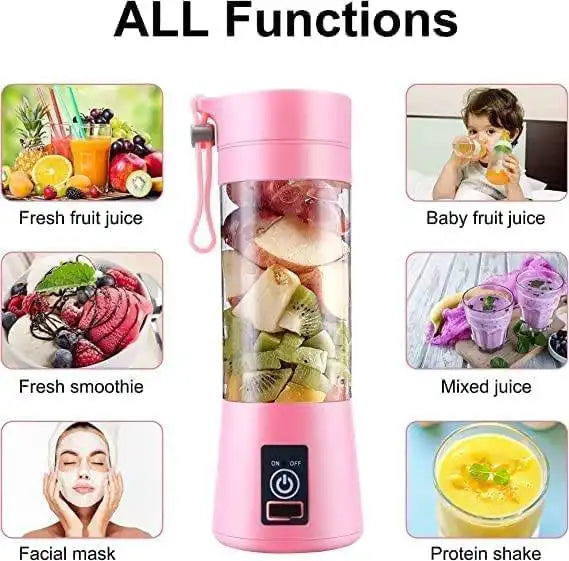 Portable USB Rechargeable Smoothie Blender – Mini Juicer for Travel & Gym