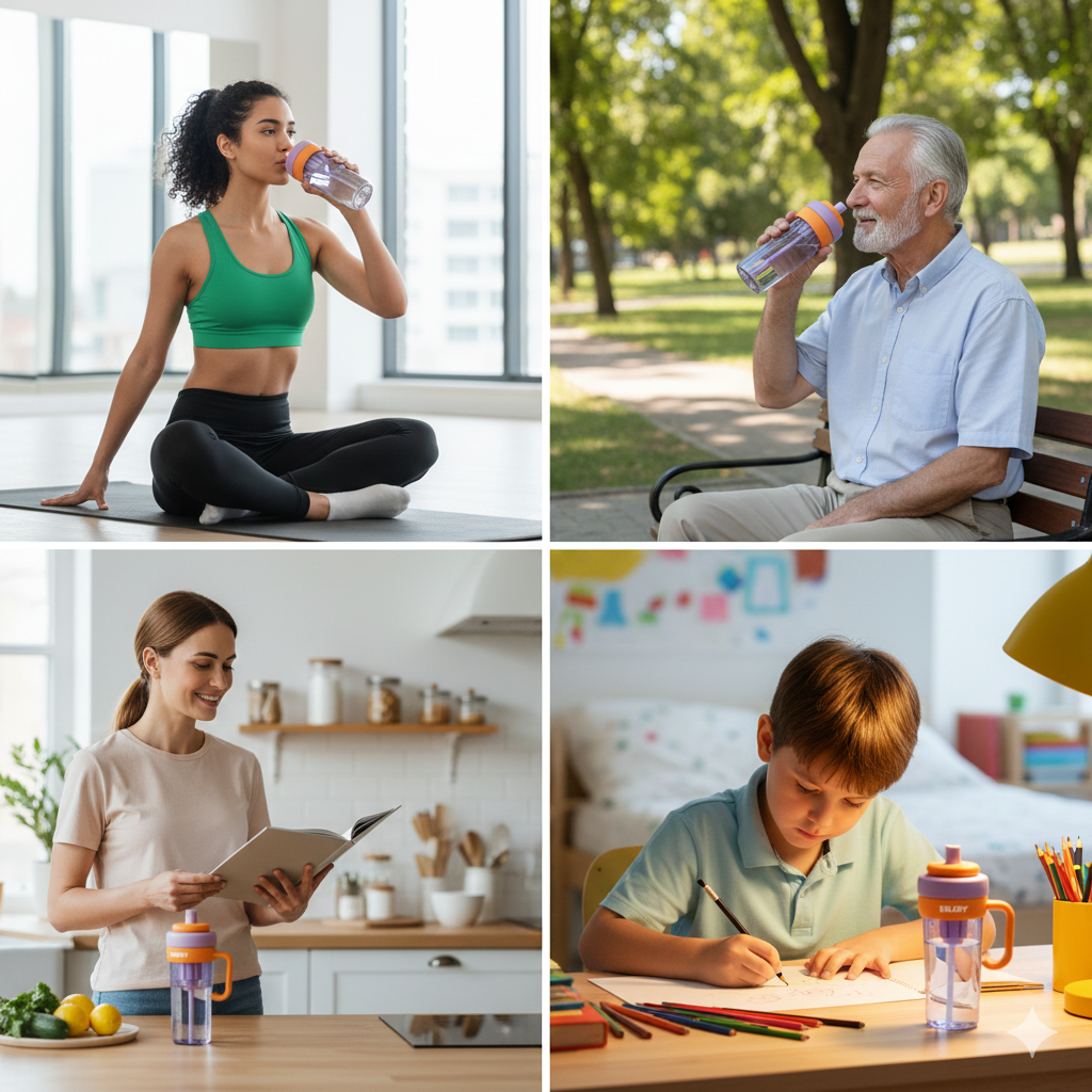 Premium BPA-Free Infuser Water Bottle 600ML with Straw & Handle