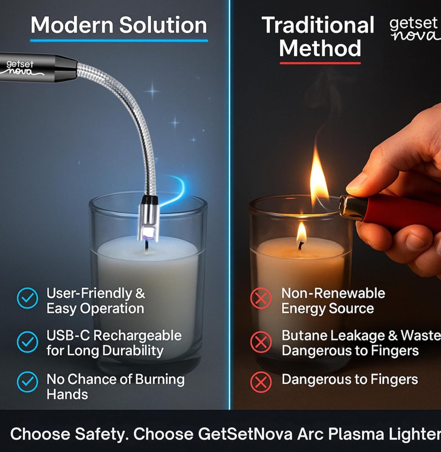 Rechargeable Electric Arc Lighter with 360° Flexible Neck