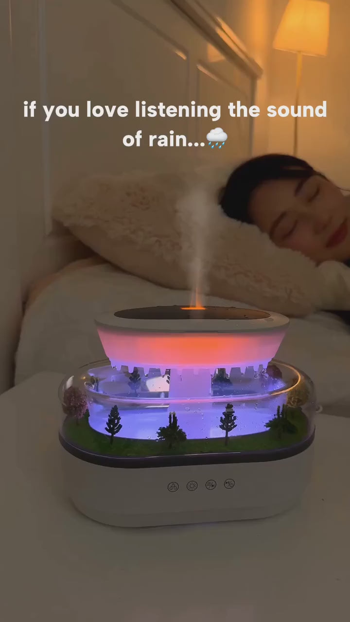 Raindrop Aroma Diffuser with Rain Sound & Ambient Lights