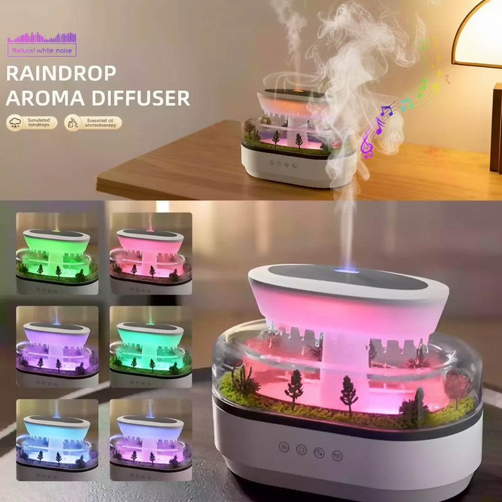 Raindrop Aroma Diffuser with Rain Sound & Ambient Lights